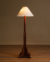 Art Deco Sculptural Oak Floor Lamp, Netherlands, Circa 1920s