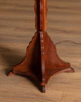 Art Deco Sculptural Oak Floor Lamp, Netherlands, Circa 1920s