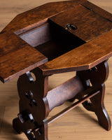 Pierced Card Suit Occasional Table w/ Storage Top, Italy, 1920's