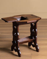 Pierced Card Suit Occasional Table w/ Storage Top, Italy, 1920's