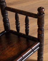 Bobbin-Turned Wood Armchair with Ball Finials, Early 20th Century