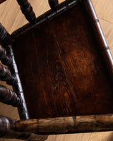 Bobbin-Turned Wood Armchair with Ball Finials, Early 20th Century
