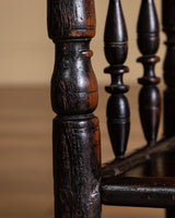 Bobbin-Turned Wood Armchair with Ball Finials, Early 20th Century
