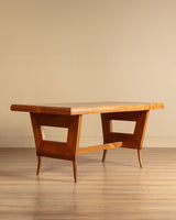 Luigi Scremin Sculptural Wood Dining Table, Italy, 1930s