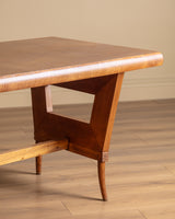 Luigi Scremin Sculptural Wood Dining Table, Italy, 1930s