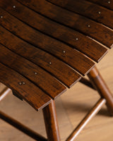 Set of 4 Slatted Wood Swivel Chairs Manner of Arthur Umanoff, 1960's