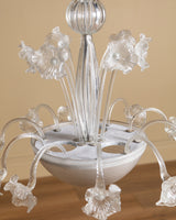Large Murano Glass Floral Chandelier Manner of Barovier & Toso, Italy, 1950s