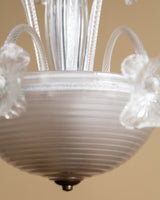 Large Murano Glass Floral Chandelier Manner of Barovier & Toso, Italy, 1950s
