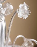 Large Murano Glass Floral Chandelier Manner of Barovier & Toso, Italy, 1950s