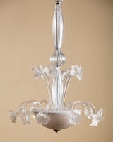 Large Murano Glass Floral Chandelier Manner of Barovier & Toso, Italy, 1950s