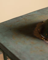 Modernist Verdigris Solid Brass Pendant Light, American, 1970's