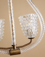 Barovier & Toso Rostrato Murano Glass Chandelier, Italy, 1940s