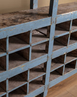 19th Century 10ft Blue Painted American General Store Cabinet / Shelving Unit - Lone Fox