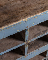 19th Century 10ft Blue Painted American General Store Cabinet / Shelving Unit - Lone Fox