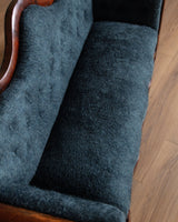 19th Century Biedermeier Mahogany Sofa in Brushed Ocean Wool - Lone Fox