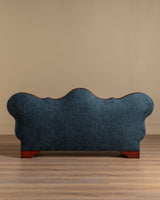 19th Century Biedermeier Mahogany Sofa in Brushed Ocean Wool - Lone Fox