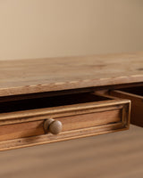 19th Century European Atelier Pine Console Table with Slatted Shelf - Lone Fox
