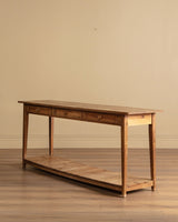 19th Century European Atelier Pine Console Table with Slatted Shelf - Lone Fox