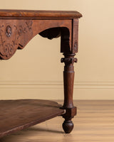 19th Century Hand Carved French Drapers Table w/ Drawer - Lone Fox