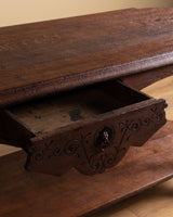 19th Century Hand Carved French Drapers Table w/ Drawer - Lone Fox
