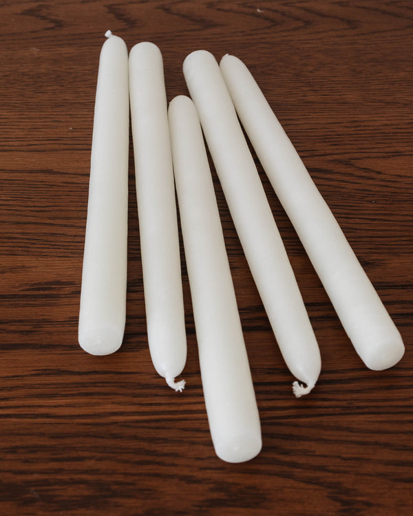 Natural White Taper Candles (Set of 5)