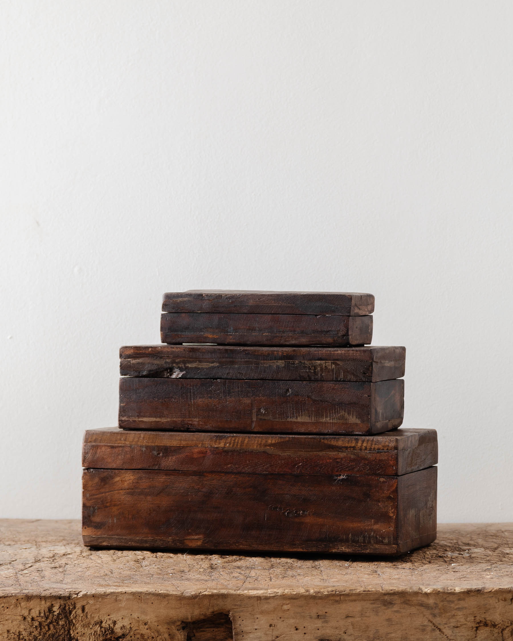 Reclaimed Wooden Boxes, Set of 3