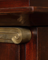 92" Mahogany & Bronze Pillar Mount Sideboard Manner of Andre Arbus, France, 1950's - Lone Fox