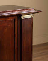 92" Mahogany & Bronze Pillar Mount Sideboard Manner of Andre Arbus, France, 1950's - Lone Fox