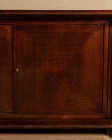 92" Mahogany & Bronze Pillar Mount Sideboard Manner of Andre Arbus, France, 1950's - Lone Fox