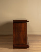 92" Mahogany & Bronze Pillar Mount Sideboard Manner of Andre Arbus, France, 1950's - Lone Fox