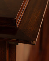 92" Mahogany & Bronze Pillar Mount Sideboard Manner of Andre Arbus, France, 1950's - Lone Fox