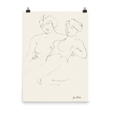 "A Sketch of Two Women" Art Print - Lone Fox