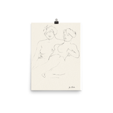 "A Sketch of Two Women" Art Print - Lone Fox