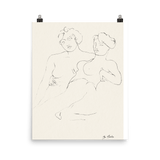 "A Sketch of Two Women" Art Print - Lone Fox