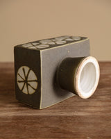 Abstract Studio Pottery Rectangle Pedestal Vase, 1970s - Lone Fox