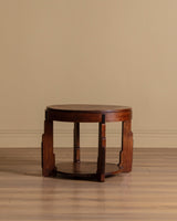 Amsterdam School Dutch Art Deco Oak Side Table, Netherlands, 1920s - Lone Fox