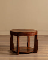 Amsterdam School Dutch Art Deco Oak Side Table, Netherlands, 1920s - Lone Fox