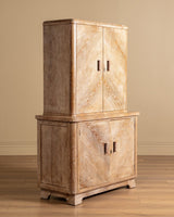 Art Deco Cerused Oak Four Door Hutch, France, 1940s - Lone Fox