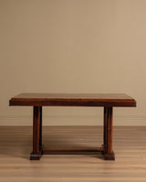 Art Deco Oak Dining Table / Desk Manner of Charles Dudouyt, France, 1940s - Lone Fox
