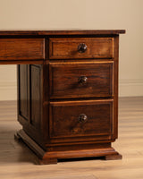 Art Deco Oak Executive Desk by Charles Dudouyt, France, 1940's - Lone Fox