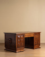 Art Deco Oak Executive Desk by Charles Dudouyt, France, 1940's - Lone Fox