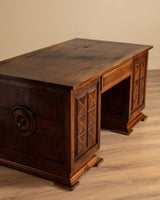 Art Deco Oak Executive Desk by Charles Dudouyt, France, 1940's - Lone Fox