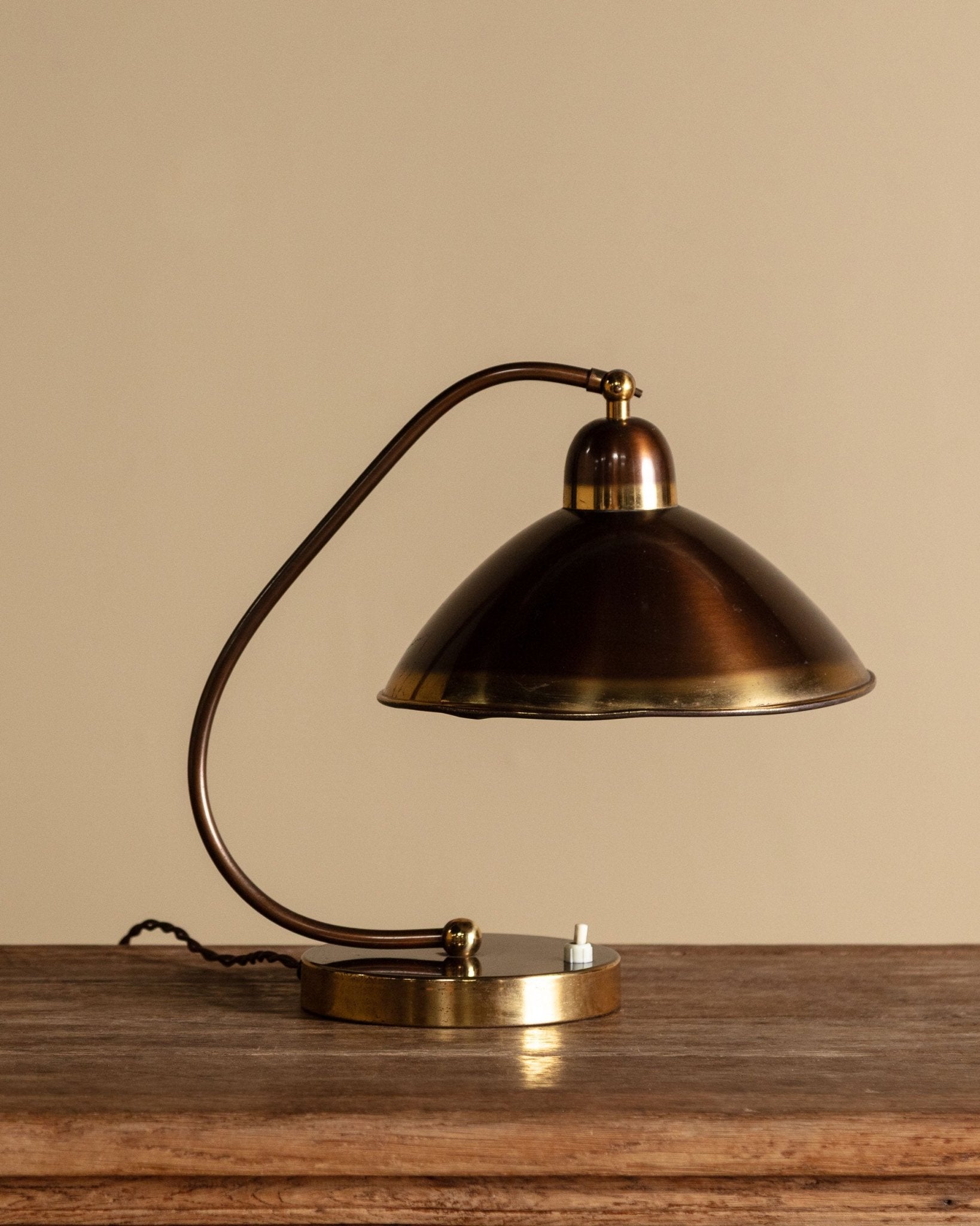 Art Deco-Style Brass Desk Lamp by Helo Leuchten, Germany, 1960s