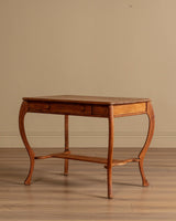 Art Nouveau Oak Writing Table with Cabriole Legs, Early 20th Century - Lone Fox