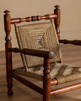 Audoux & Minet Beech and Rope Lounge Chair, France, 1950s (2 Available) - Lone Fox