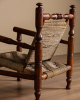 Audoux & Minet Beech and Rope Lounge Chair, France, 1950s (2 Available) - Lone Fox