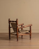 Audoux & Minet Beech and Rope Lounge Chair, France, 1950s (2 Available) - Lone Fox