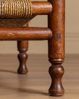Audoux & Minet Beech and Rope Lounge Chair, France, 1950s (2 Available) - Lone Fox