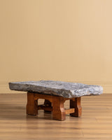 Belgian Bluestone & Oak Coffee Table, 1970's (2 Available) - Lone Fox