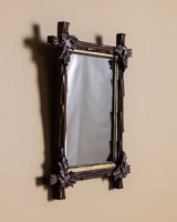 Black Forest Twig Mirror with Carved Leaf Corners, Germany, 19th Century - Lone Fox